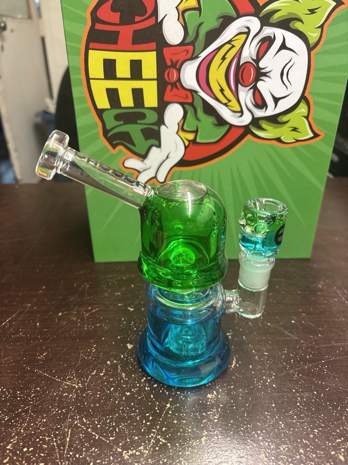 8” Cheech Brand Freezable Glycerin Blue & Green Rare Brand New Water Pipe