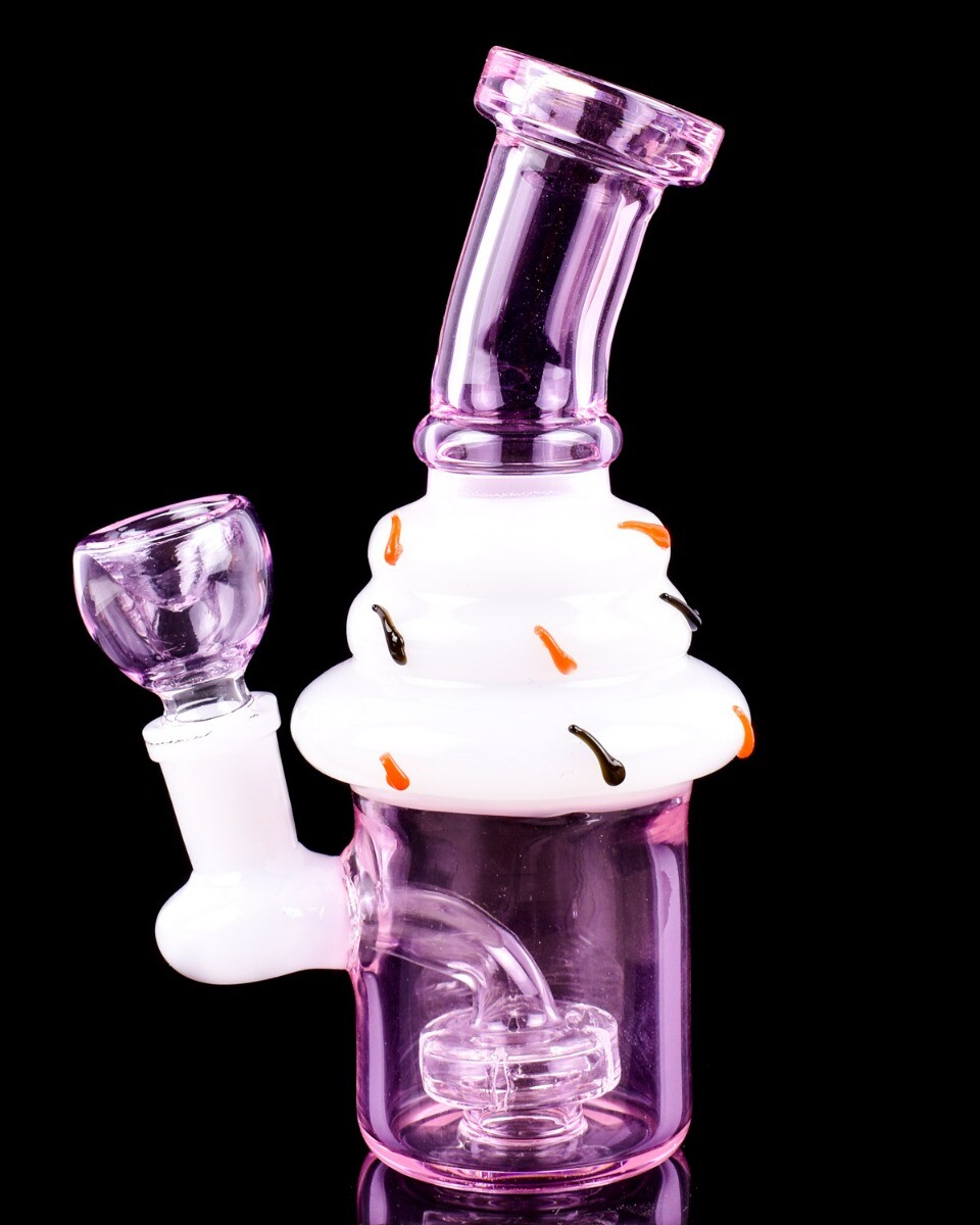 CUTE 7″ Donut BONG Glass Water Pipe HOOKAH GIRLY Bongs DONUT Pipe Pink Bongs