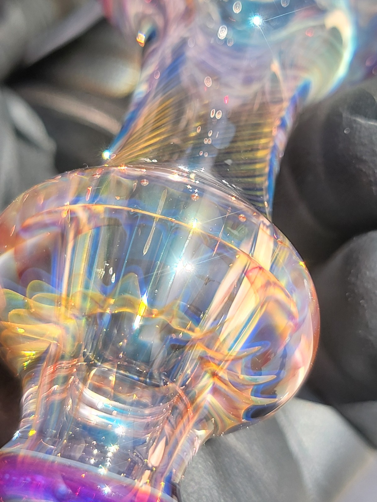 Heady Handmade 4.05″ Glass Tobacco Smoking Pipe Fumed 24kt Gold And Silver