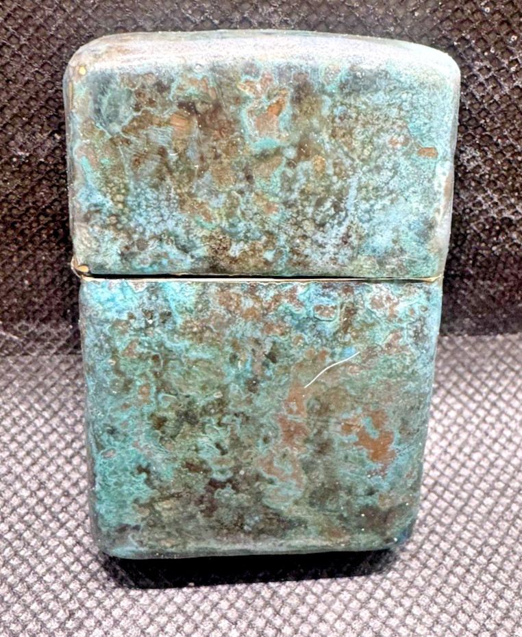 Shipwreck Zippo: The “Reef”-Turquoise. Salty Texture. Fuel-Saving Zippo Insert.