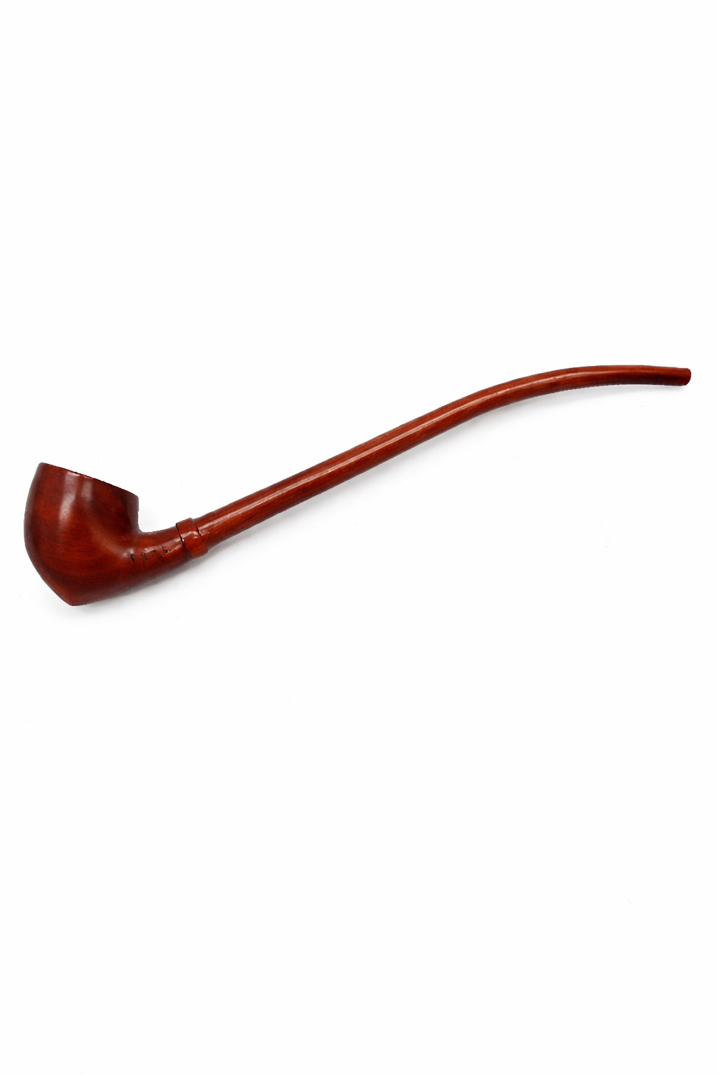 13″ Churchwarden Long Stem Wooden Pipe Classic Smooth Finish Wizard Style