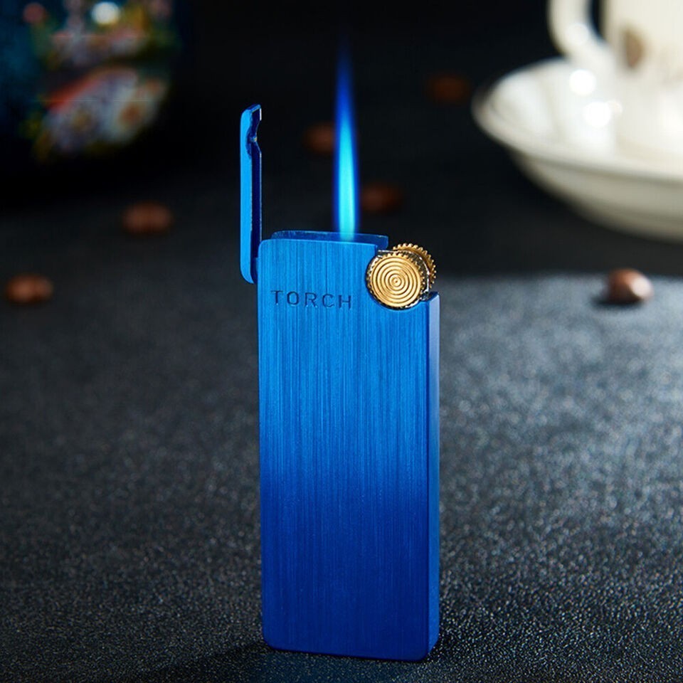 Refillable Torch Flame Windproof Butane Lighter Cigar Cigarette Lighters Jet Gas