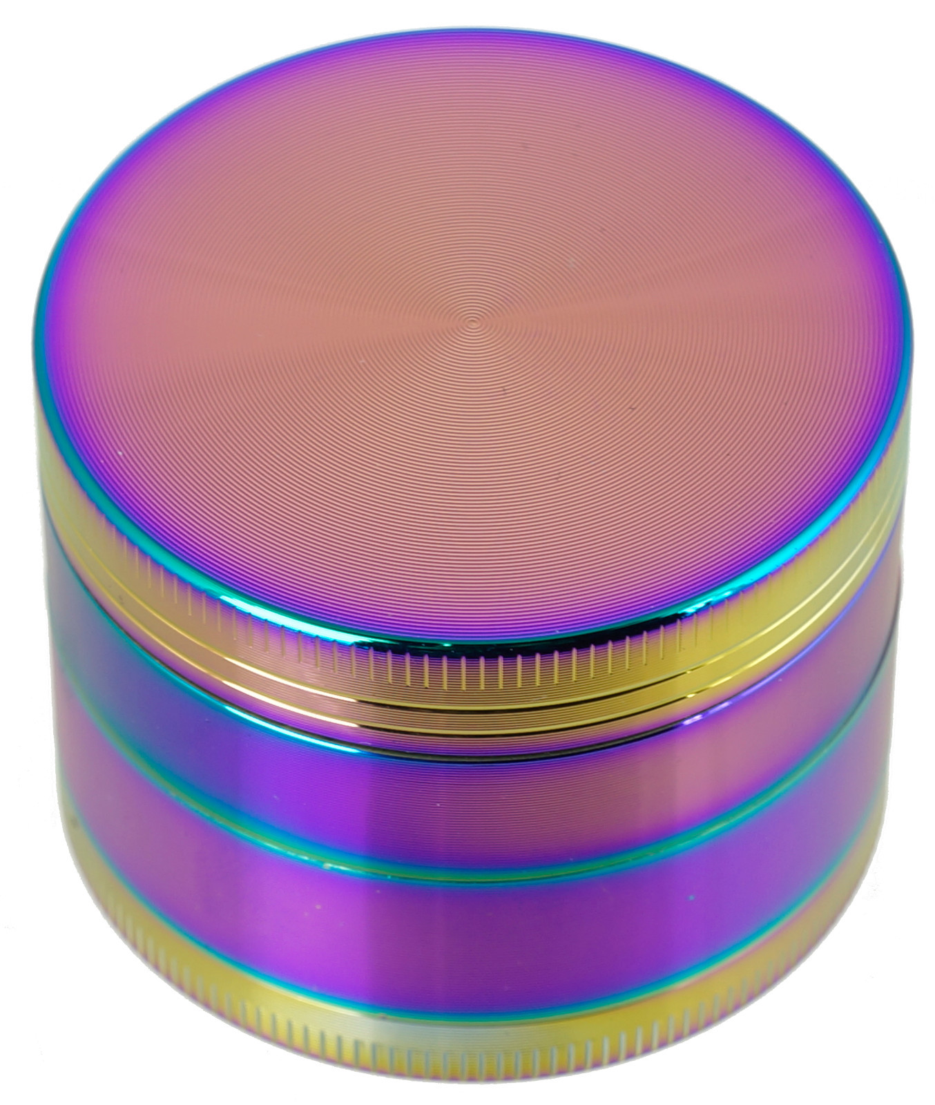 50mm Rainbow Stainless Steel Spice Herb Grinder Cylinder 4 Piece Tobacco Mill