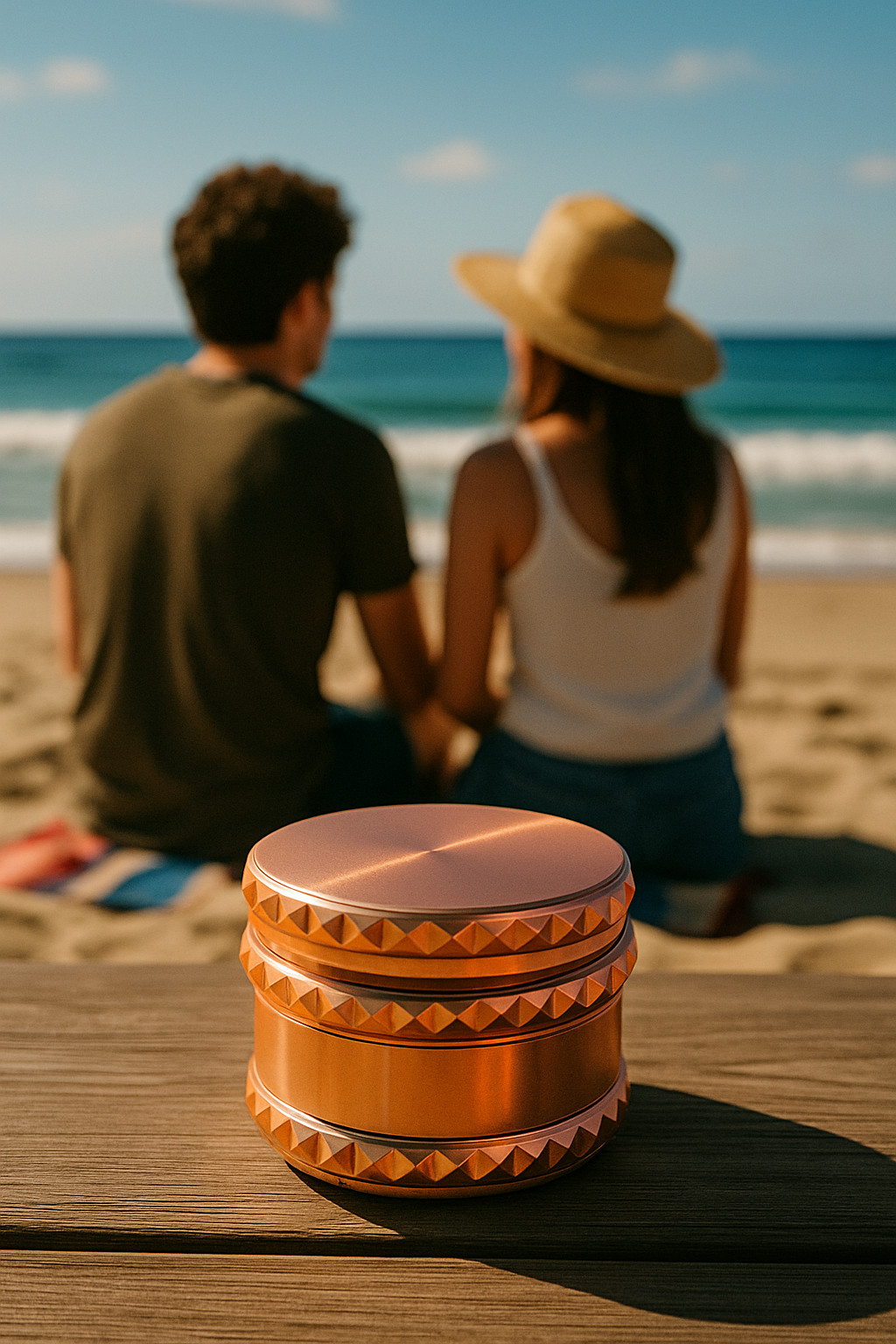 4-Piece 2.25in Spice Herb Grinder Metal Herb/Spice Grinder: Rose Gold