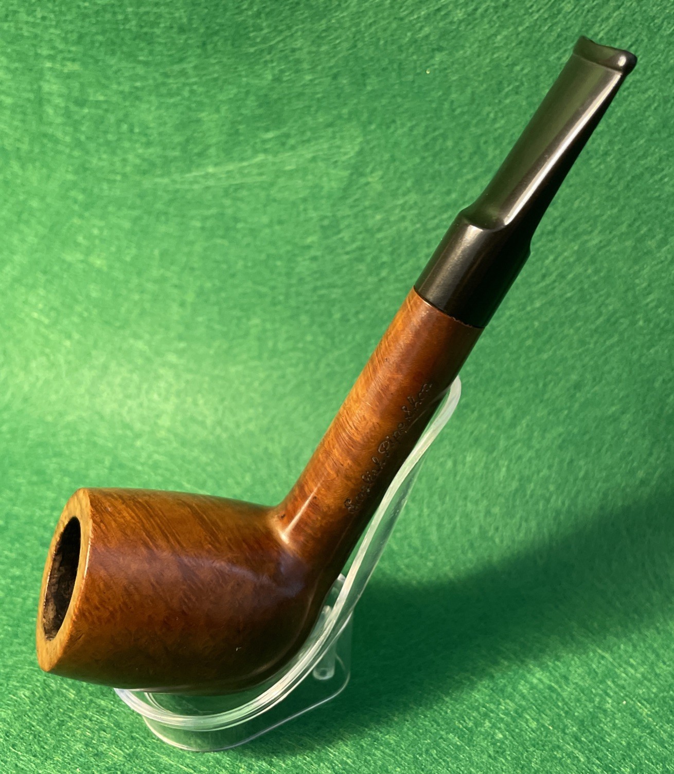 Vintage English Pipe Shop Algerian Briar Estate Pipe, Canadian W/ Saddle Stem