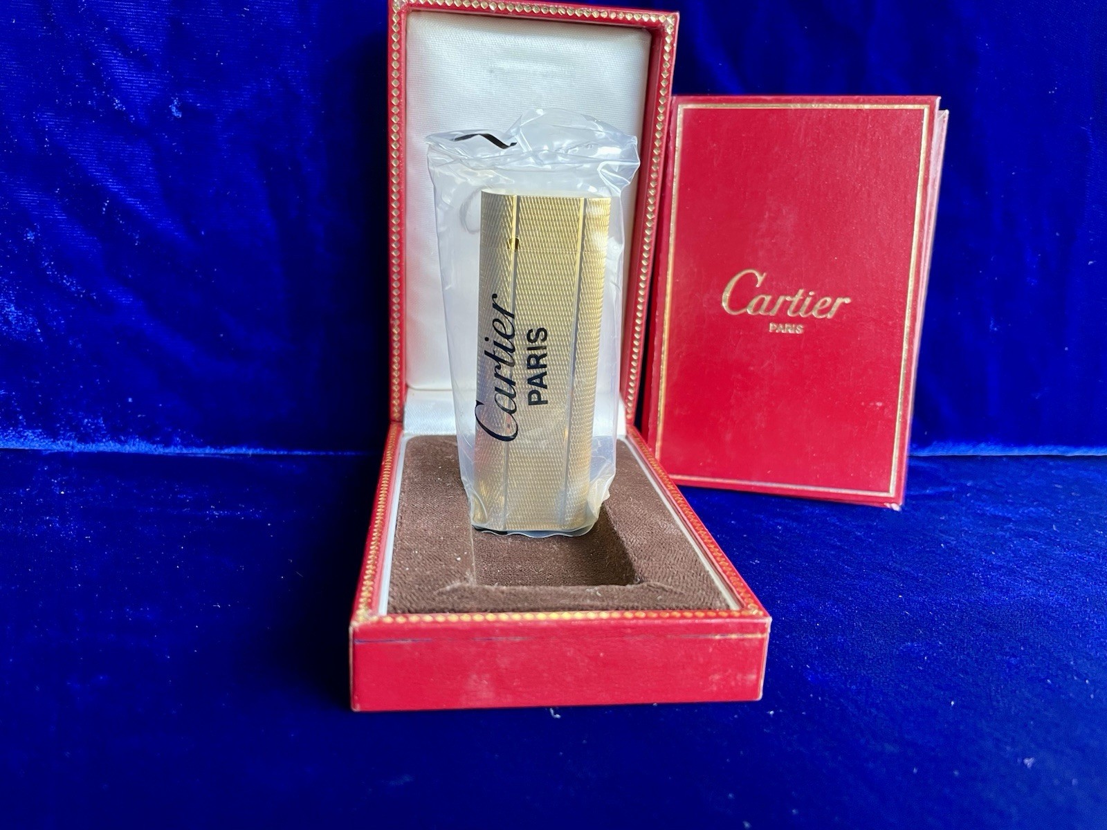 Cartier Lighter Vintage Oval Gold New Sealed Old Stock Condition Full Set