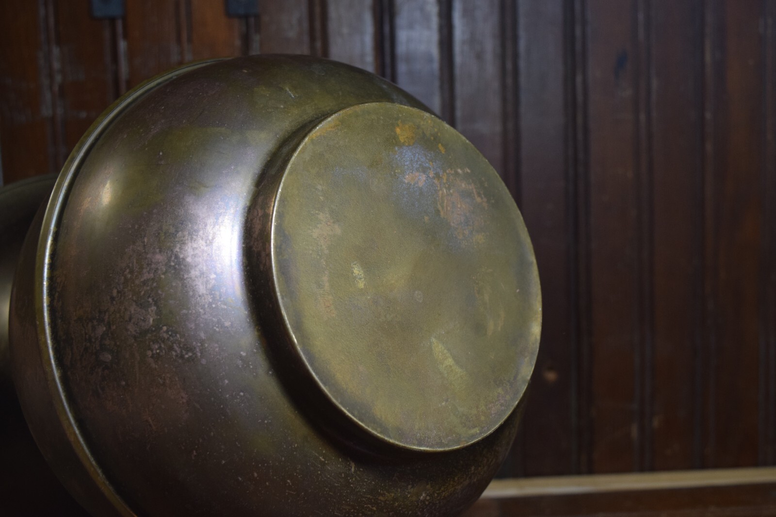 BRASS METAL SPITOON RAILROAD BARALL FAMOUS HAVANA CIGARS 1930s VINTAGE 5 CENTS