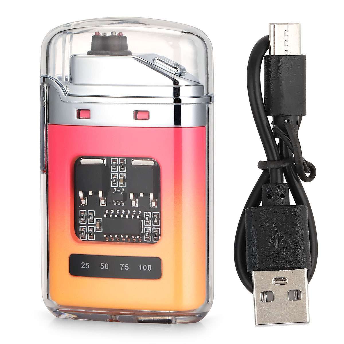 USB Rechargeable Waterproof Electric Dual Arc Plasma Flameless Windproof Lighter