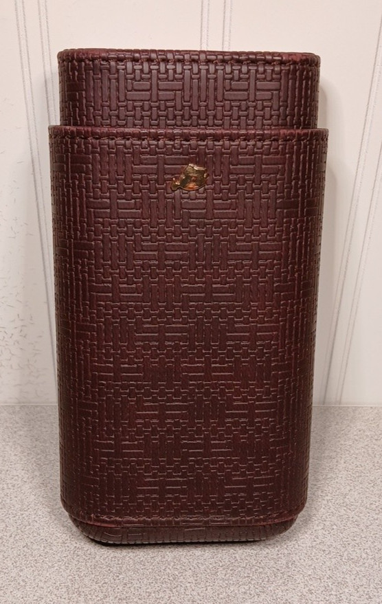 Burgundy Faux Leather Cigar Case