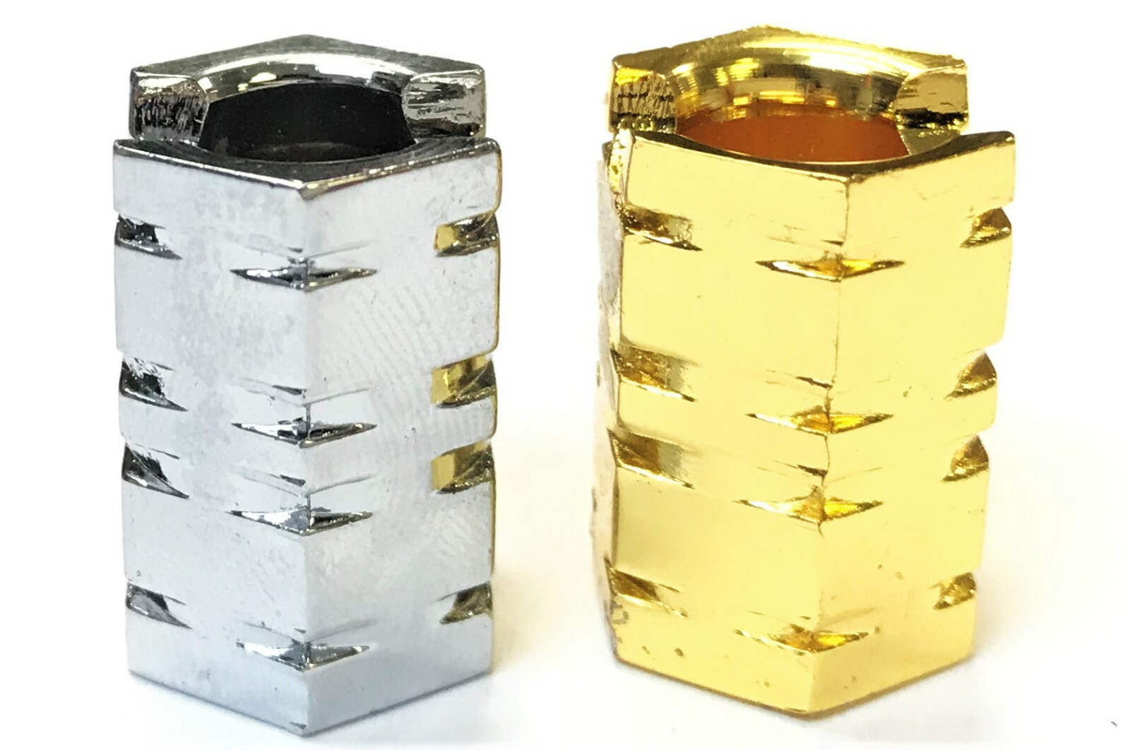 Eclipse Gold & Silver Hexagon Metal Cigarette Snuffers, 2ct, Smoke Head Stop,106