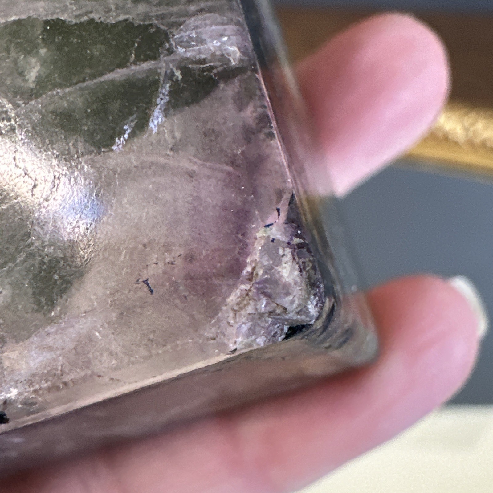 Rowenta Fluorite Table Lighter Germany Rare Not Tested Vintage Stone Art Deco