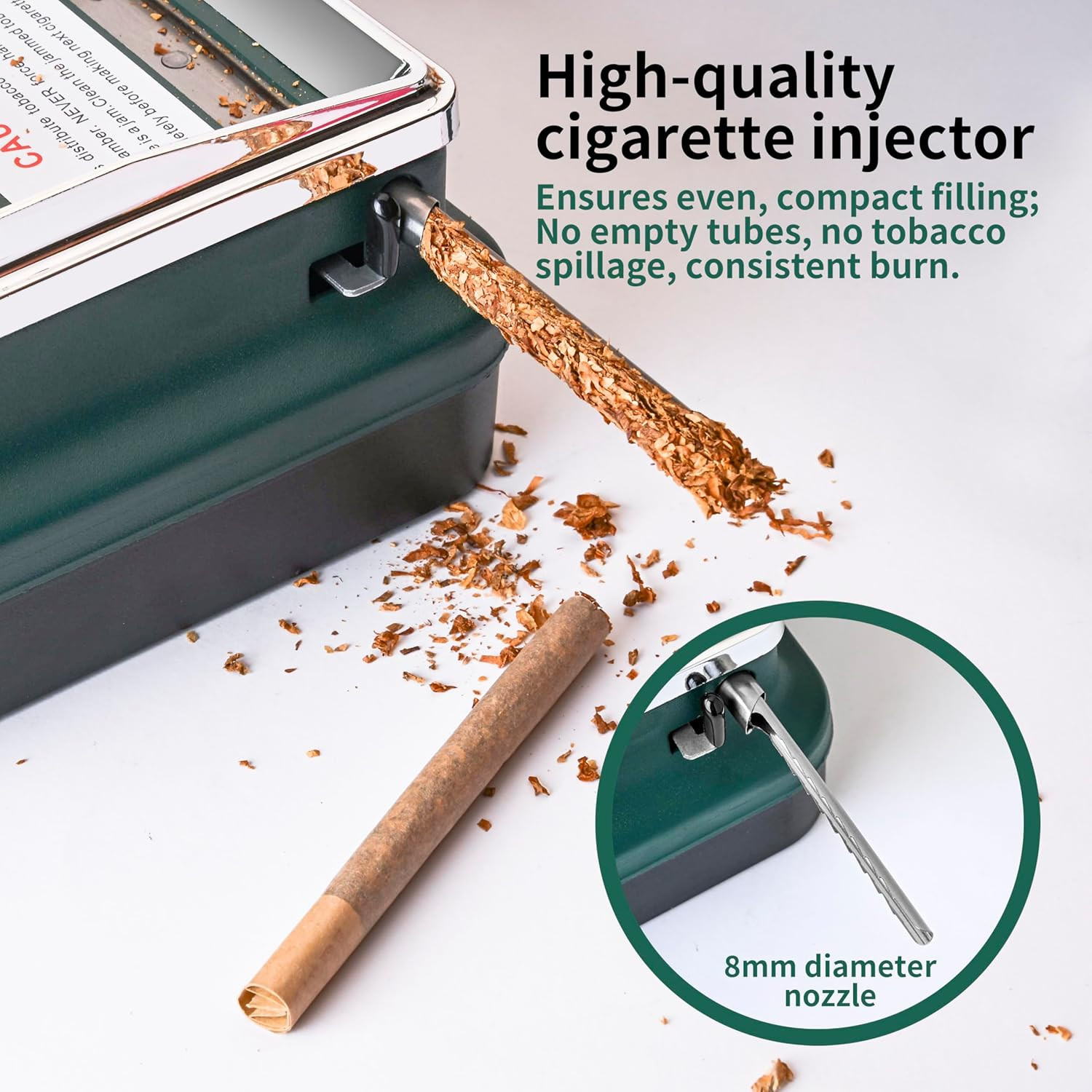 Cigarette Rolling Machine, Manual Cigarette Injector Machine for 8Mm Diameter