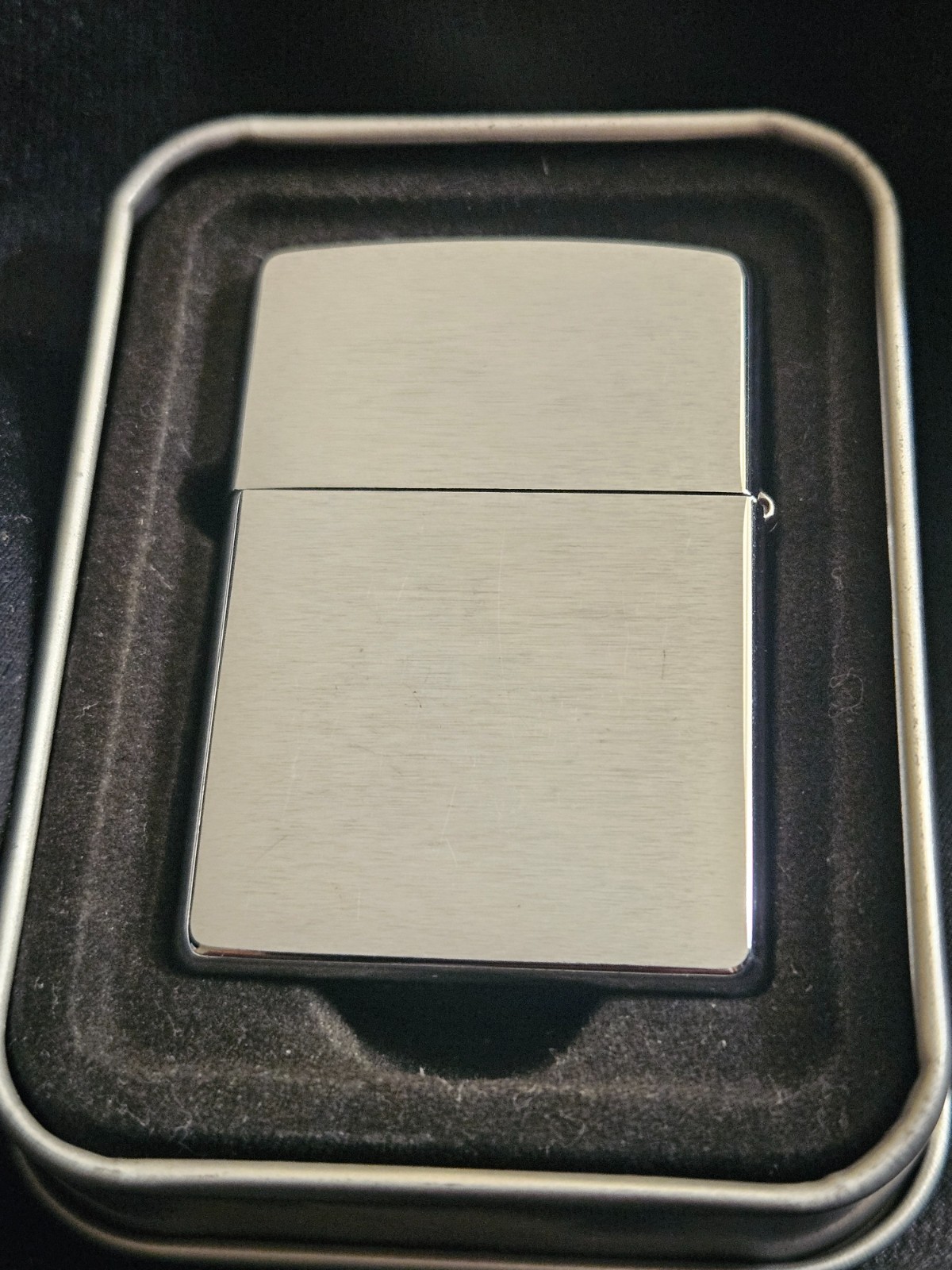 2005 Usenet International chrome Zippo branded lighter – USED –