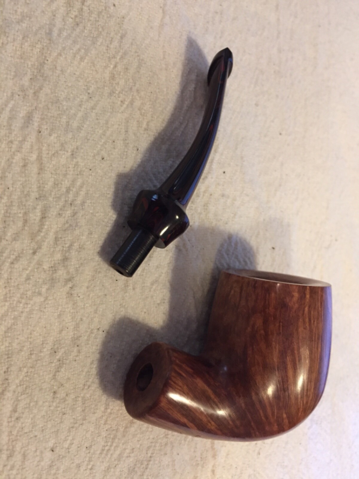 Unsmoked Moretti Collection Bent Billiard Cumberland Stem Estate Pipe
