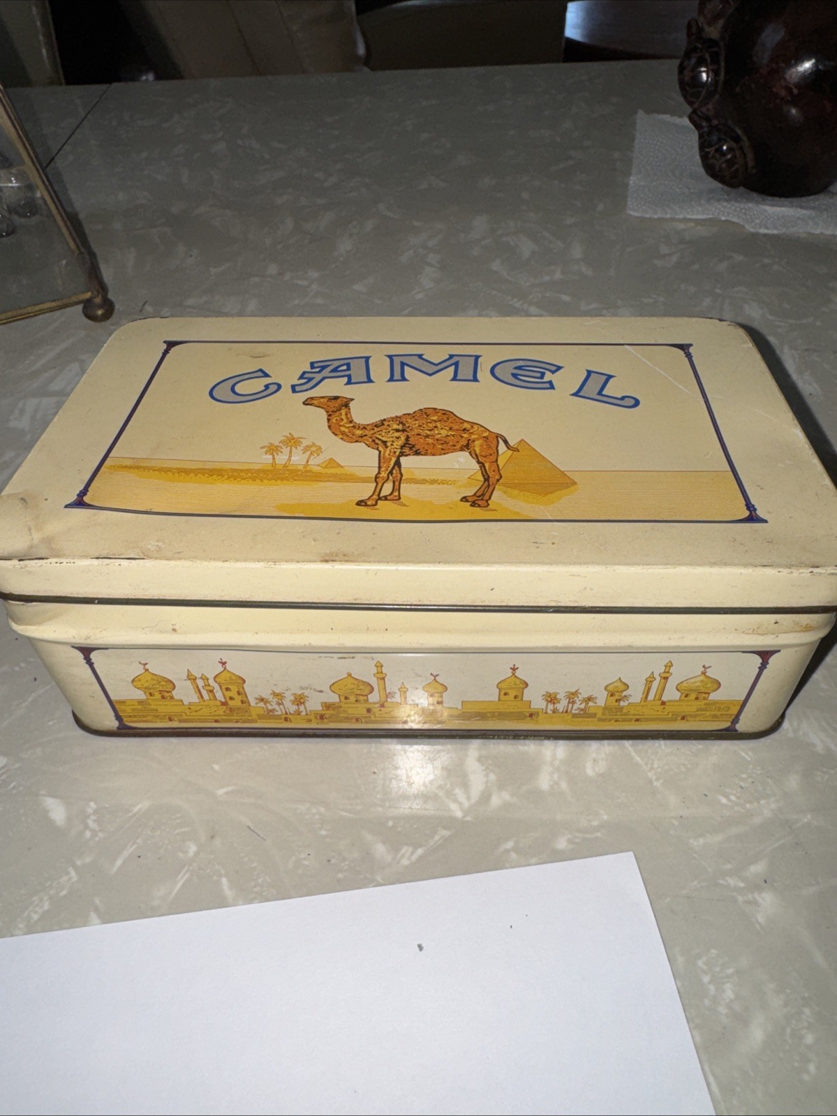 Very Vintage Camel Cigarette Tin Metal Original Box Rectangle With Over 1000