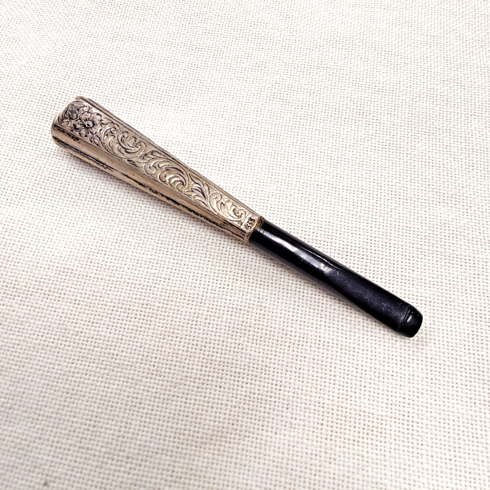Antique Silver Cheroot Cigarette Holder 835 Continental Silver Art Nouveau