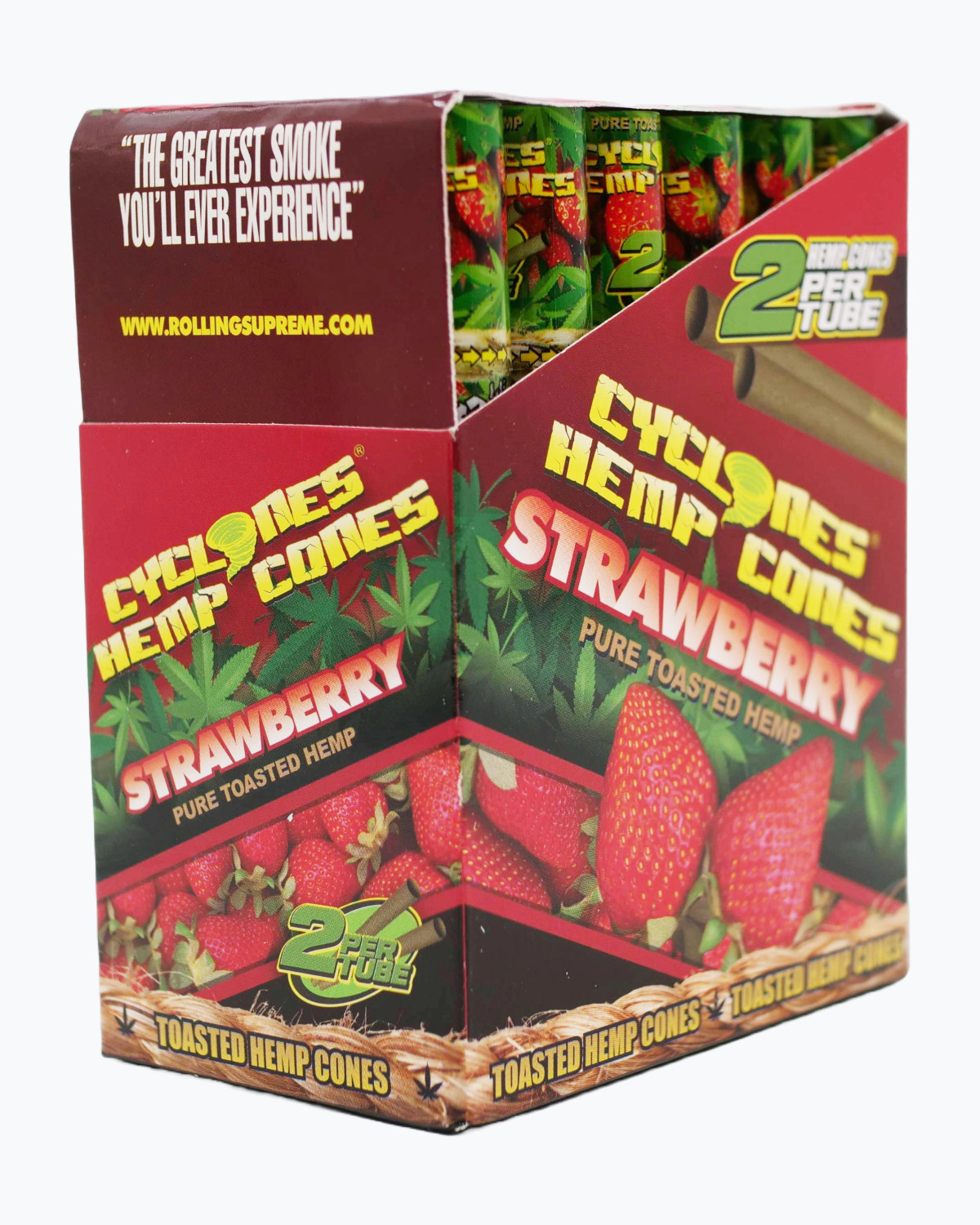 Cyclone Natural Strawberry Flavored Cones 24 x 2-Packs (48 total)