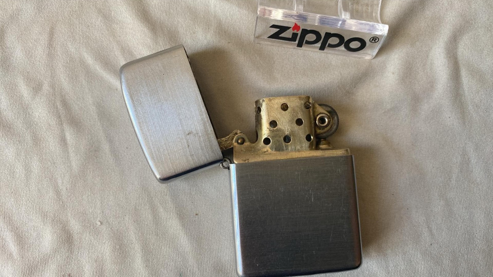 RARE Vintage 3 Barrel Hinge Blank Chrome 16 Hole Zippo Lighter Patent 2032695