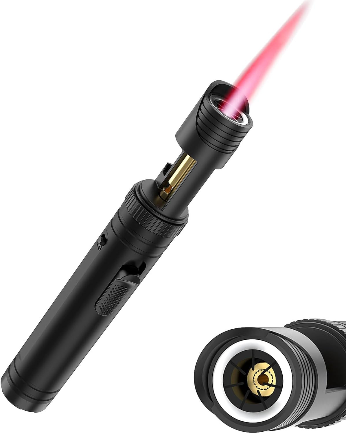 Butane Torch Lighter, Mini Blow Torch- 360° All-Direction Use, Adjustable Contin
