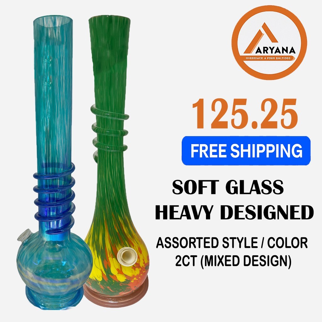 SOFT GLASS 16″ HEAVY DESIGNED – ASSORTED STYLE / COLOR | 2CT MIXED SET