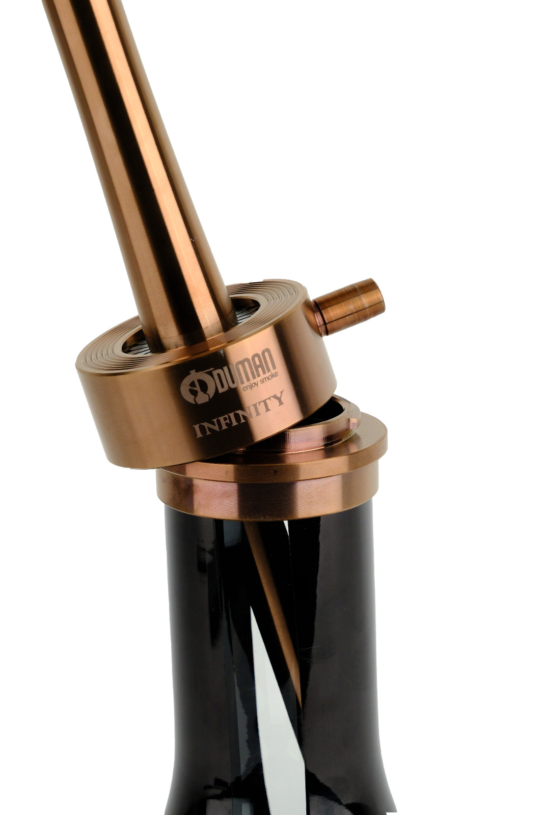 ODUMAN INFINITY HOOKAH – BLACK GLASS-BRONZE BODY , Shisha Hookah Nargile EXPRESS
