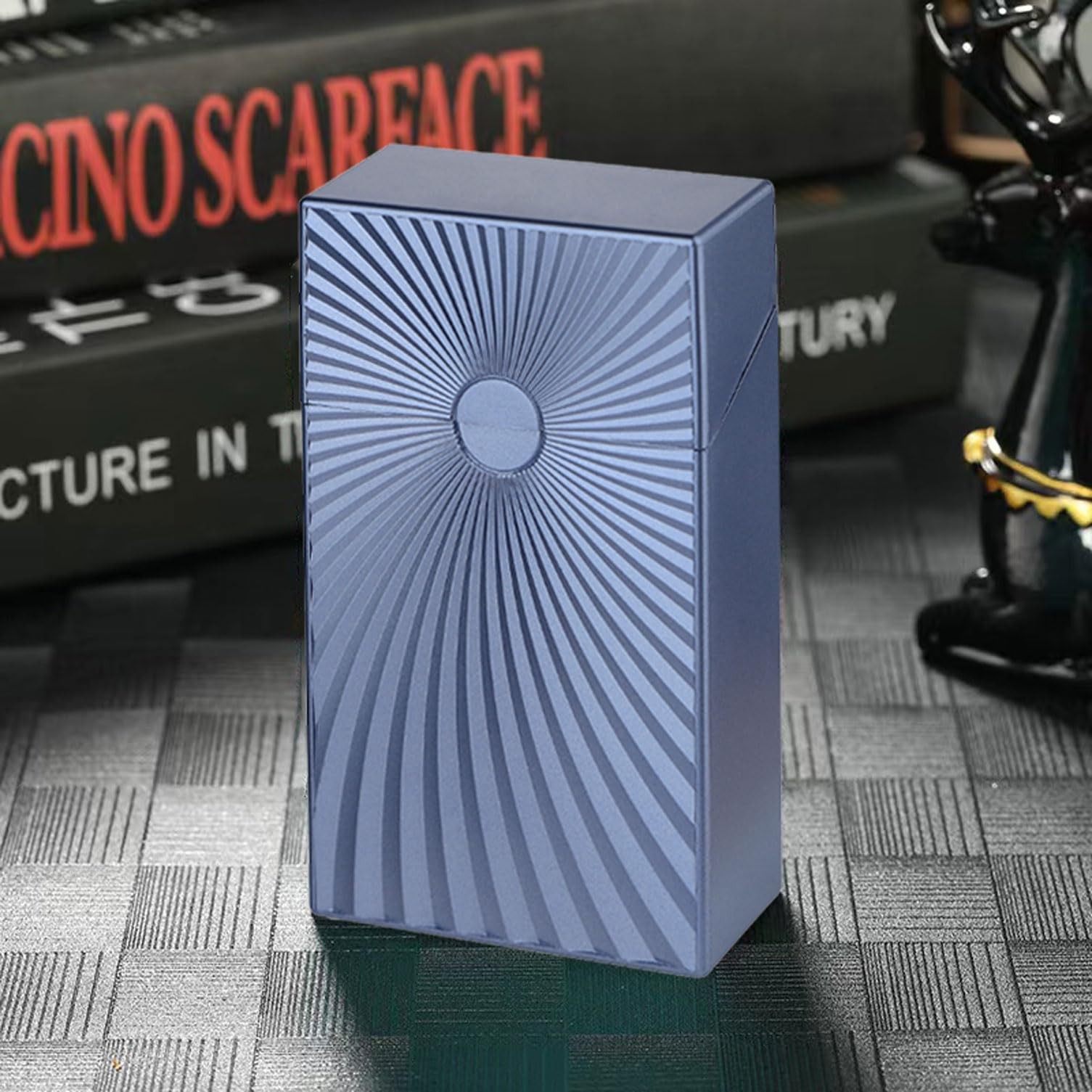 Cigarette Case Box 100mm Cigarettes 100’s Size Women and 100mm, Silver+Black