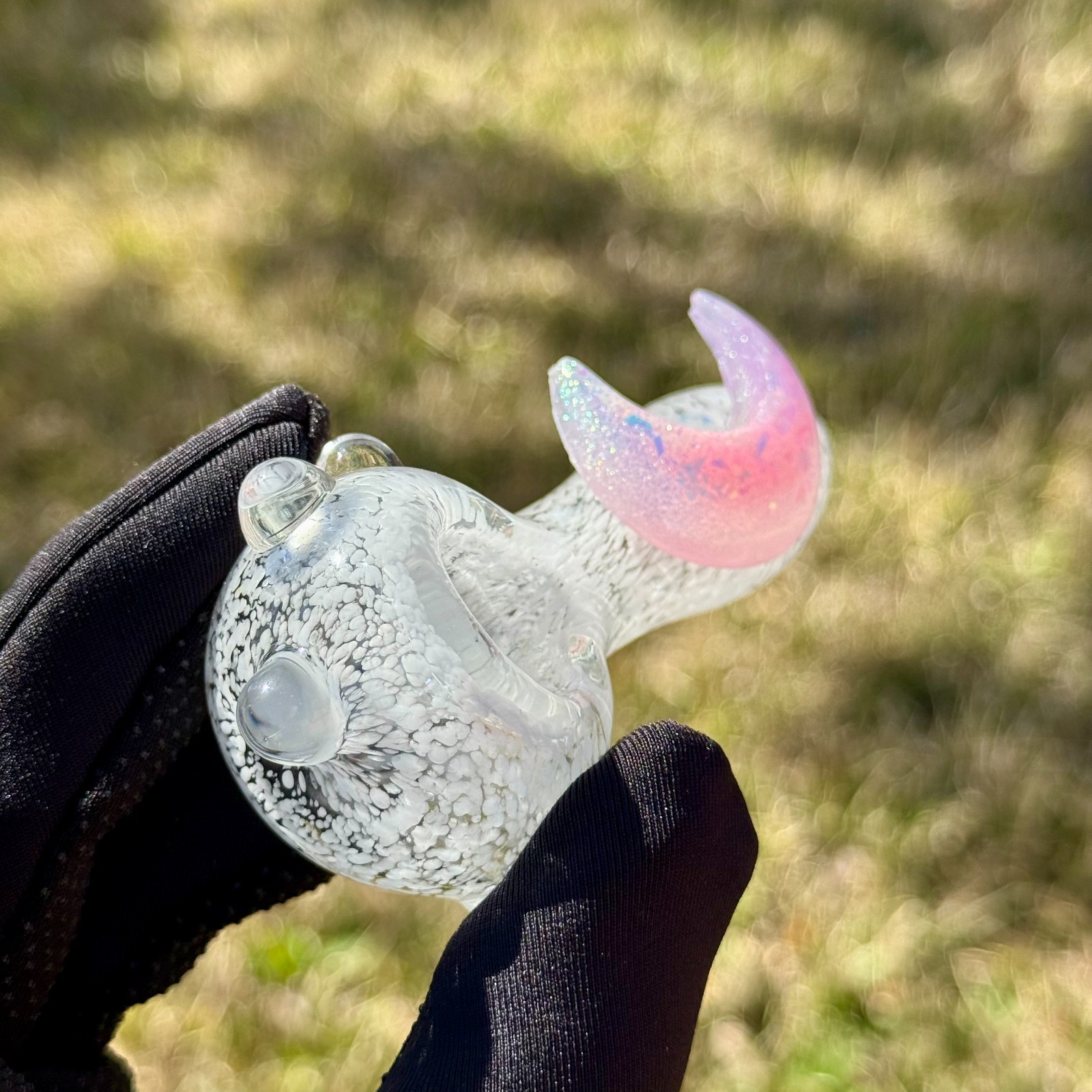 Moon Glass Pipe Smoking Hand Spoon Pipe Tobacco Glass Smoke Bowl Gift