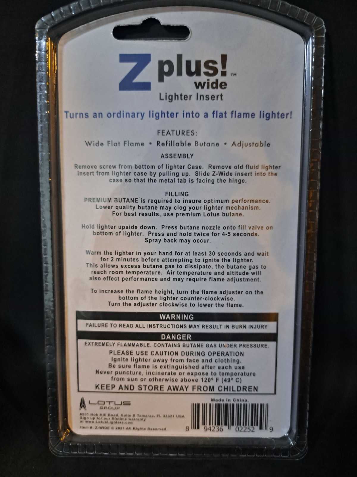 Zplus Flat Torch Flame Insert | Fits Most Standard Size Zippo | Authentic & New