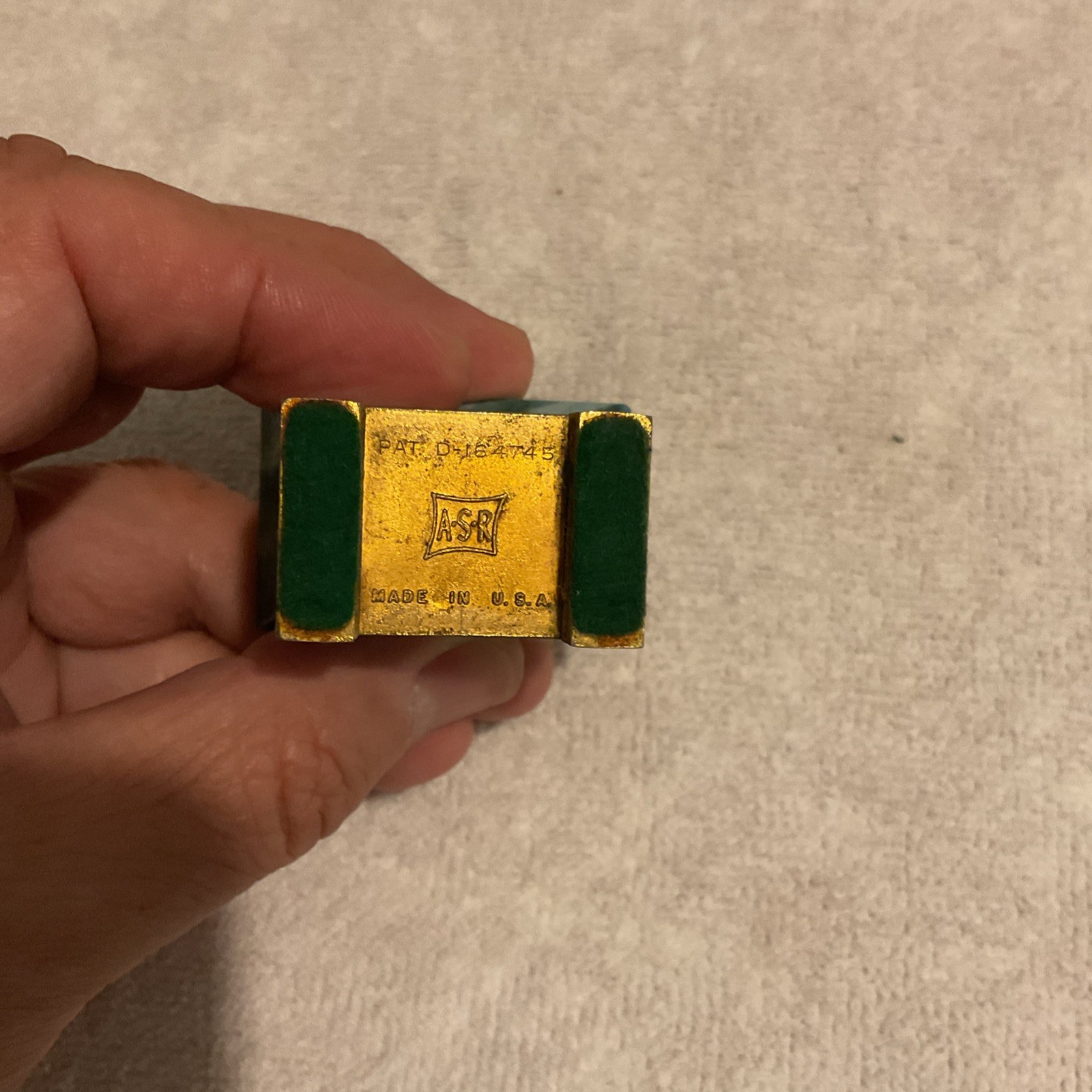 Vintage ASR Table Green Bakelite Gold Tone Cigarette Lighter made in USA