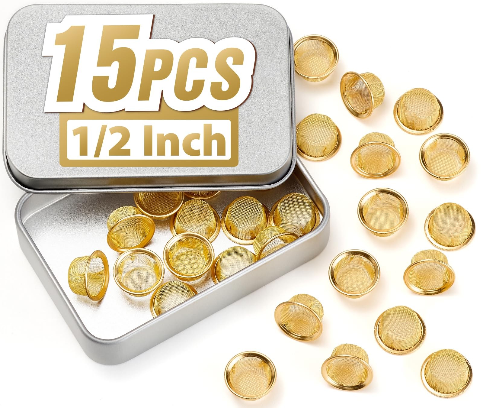 Pipe Screens Filter 1/2 Inch 15 Pcs Pipe Bowl Screen, 0.5 Inch 12.7mm Premium…