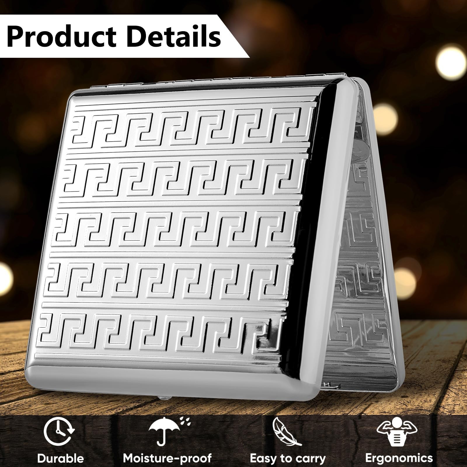 Metal Cigarette Case 84mm King Size 20pcs RFID Blocking Credit Card Wallet