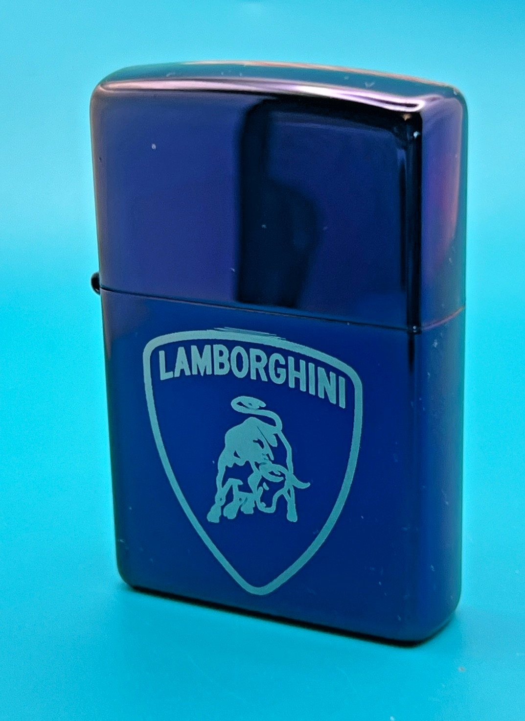 Brand New 2004 ZIPPO Lighter AWESOME Retro LAMBORGHINI BULL LOGO Purple Chrome