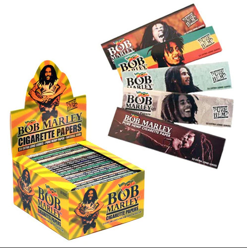 5 Pack Bob Marley Hemp Natural Cigarette Rolling Papers King Size 110mm Paper