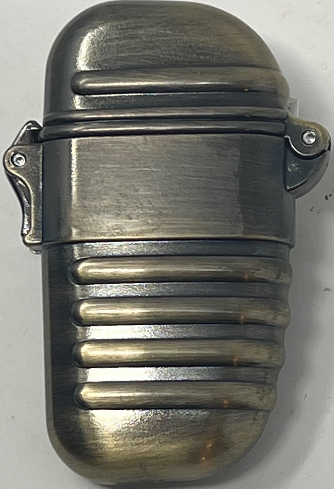 Camel Vintage Cigarette Lighter Silver Bronze Ribbed Embossed