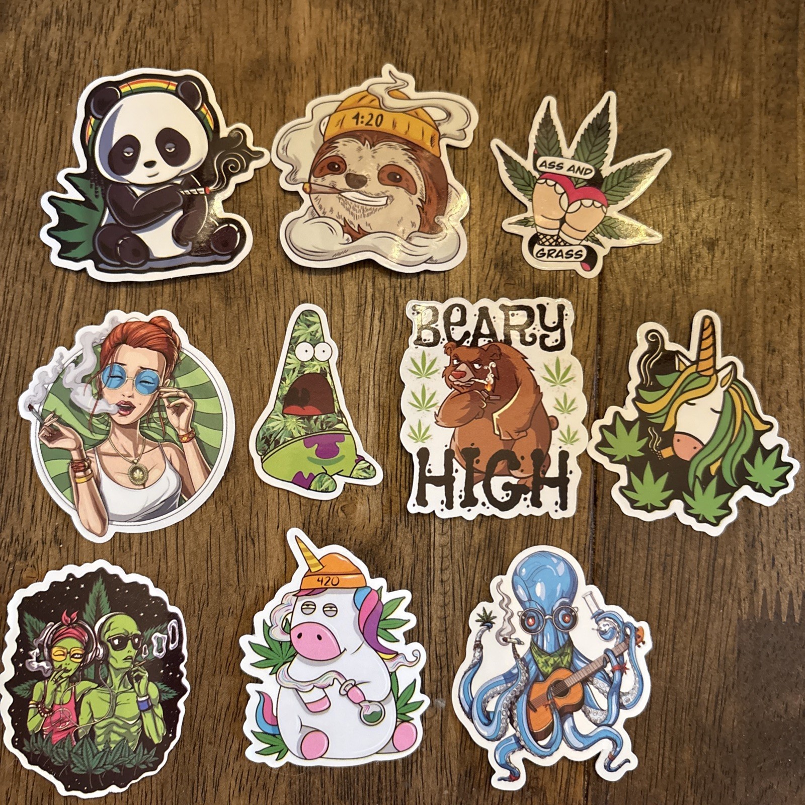 Set of 10 Cannabis/Weed Stickers **FREE SHIPPING **