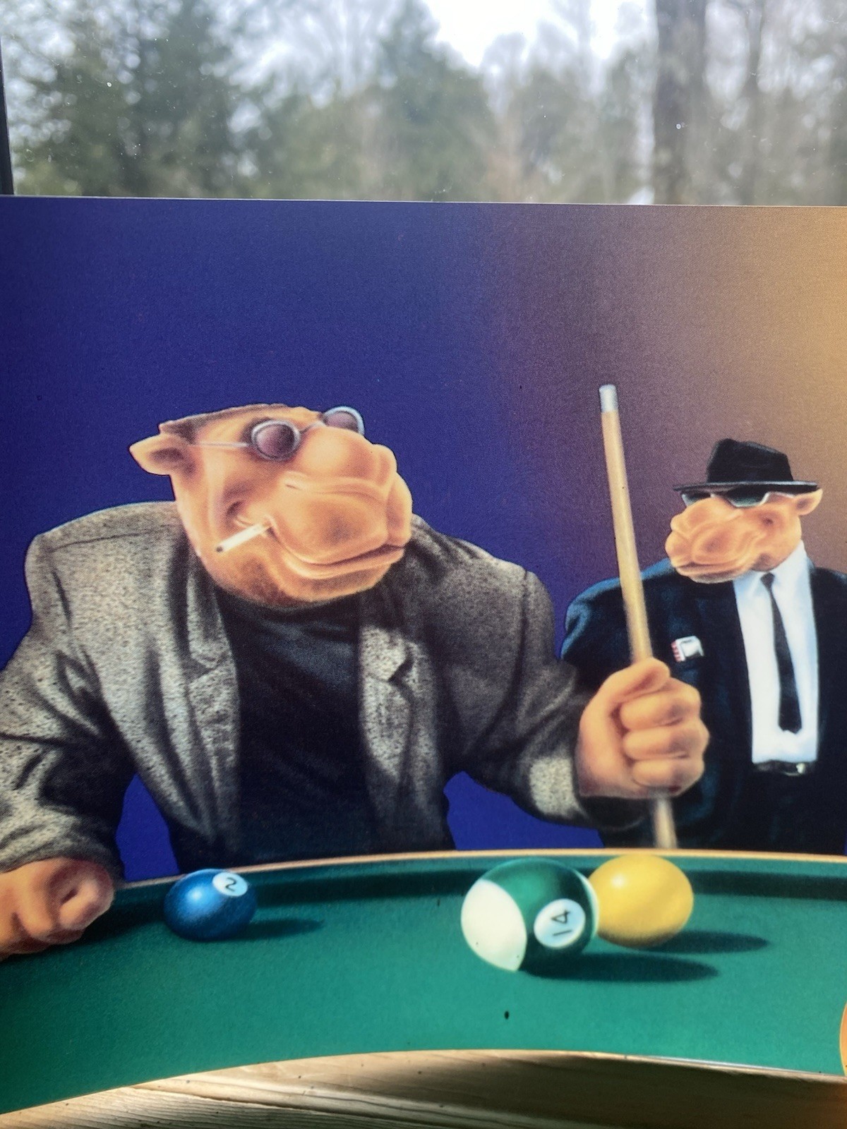 1992 Joe Camel Playing Pool, R.J. Reynolds Tobacco Advertising Sign