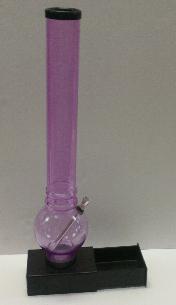18″ ACRYLIC PLASTIC STRAIGHT BUBBLE HOOKAH WATER PIPE T CARB BONG STORAGE BASE