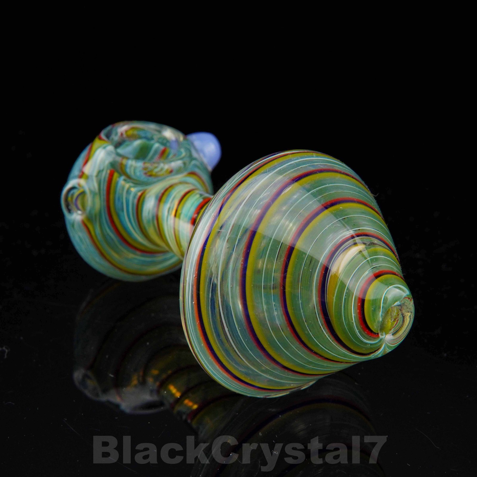 4.5 in Handmade Silver Fumed Blue Wild Mushroom Tobacco Smoking Bowl Glass Pipes