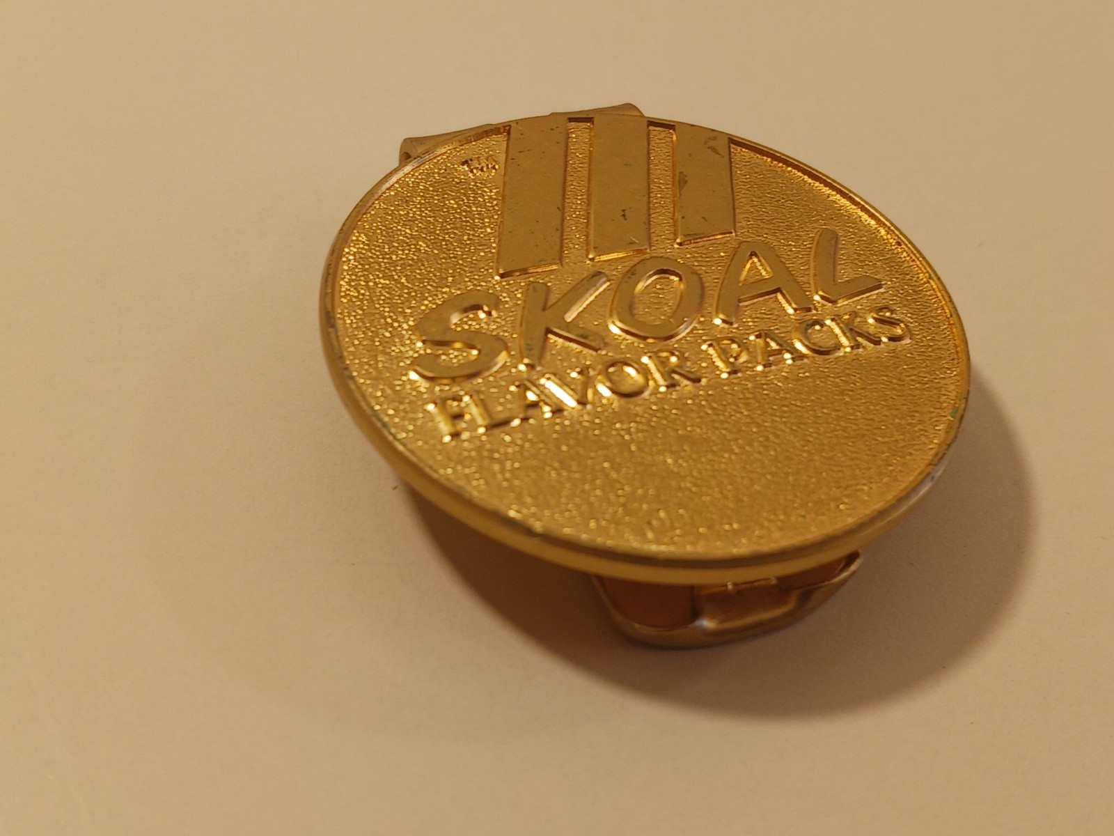 Vintage Skoal Flavor Packs Gold Tone Money Clip Tobacciana Promo Merch Gift Men