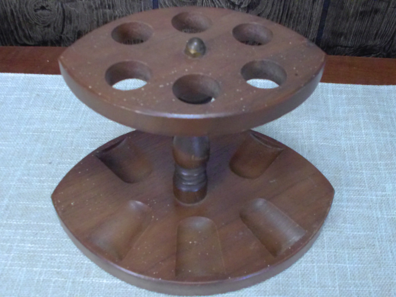 Decatur Industries Walnut Pipe HOLDER STAND 6 Slot (LOT K)