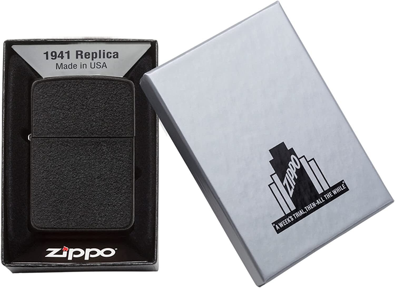 Zippo 1941 Replica Black Crackle 28582
