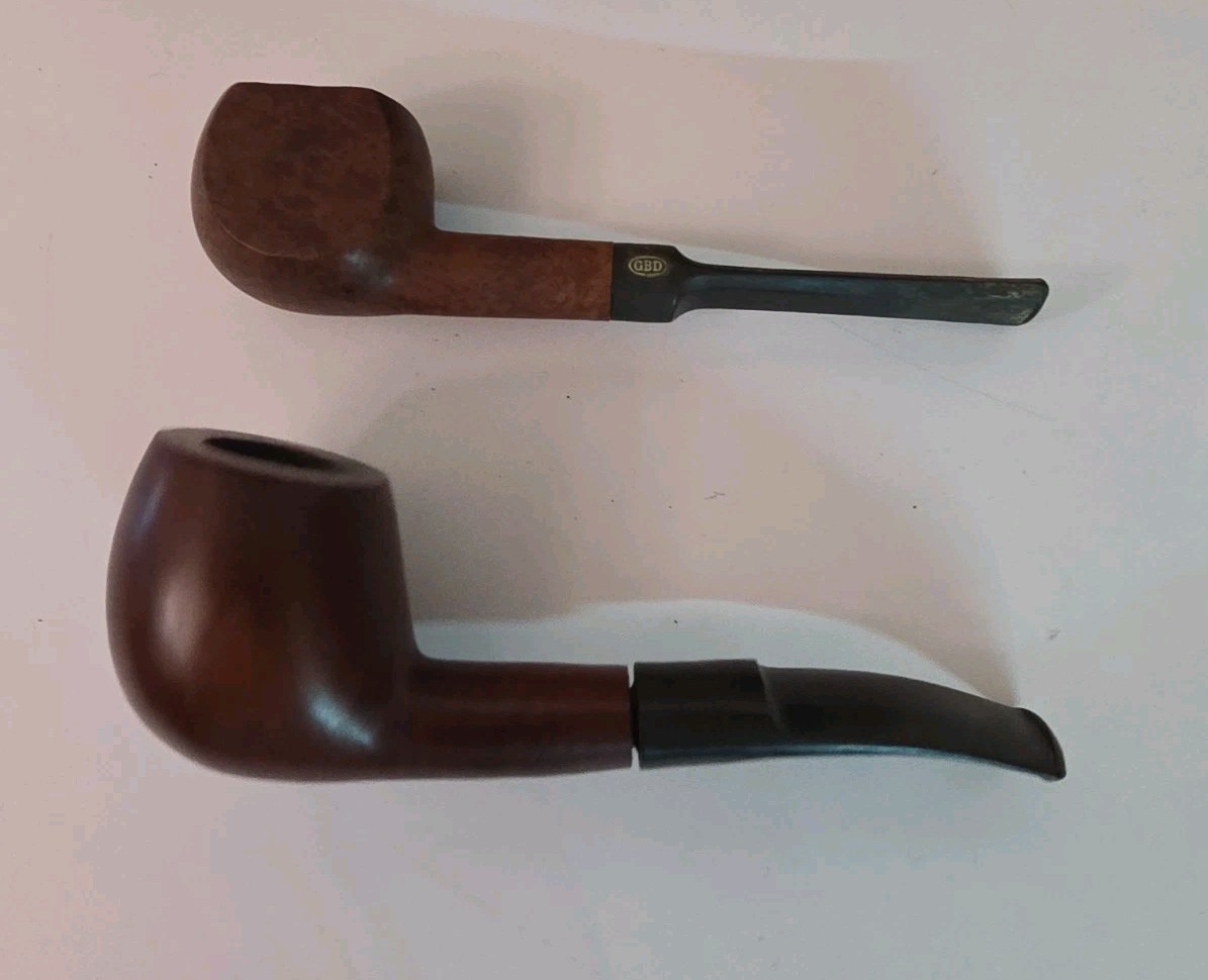 Mid Century Duk-It Tobacco Jar Pipe Stand Set w/6 Vintage Dr Grabow Estate Pipes