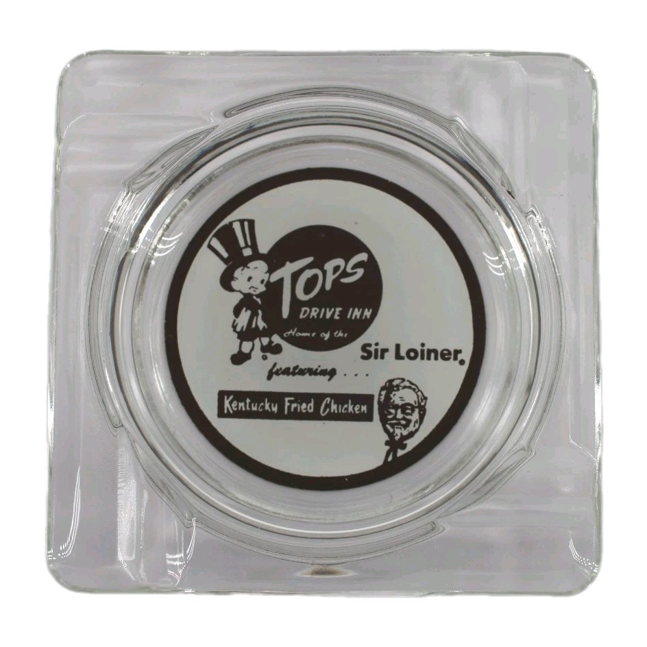 Vintage Ashtray Tops Drive Inn Home of the Sir Loiner & Kentucky Fried Chicken