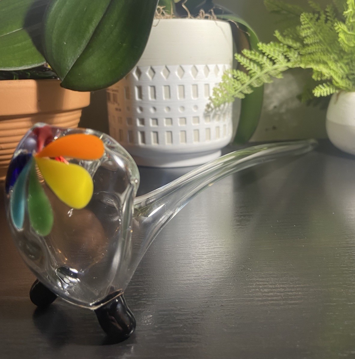 Rainbow Gandalf Clear Glass pipe Long Pipe