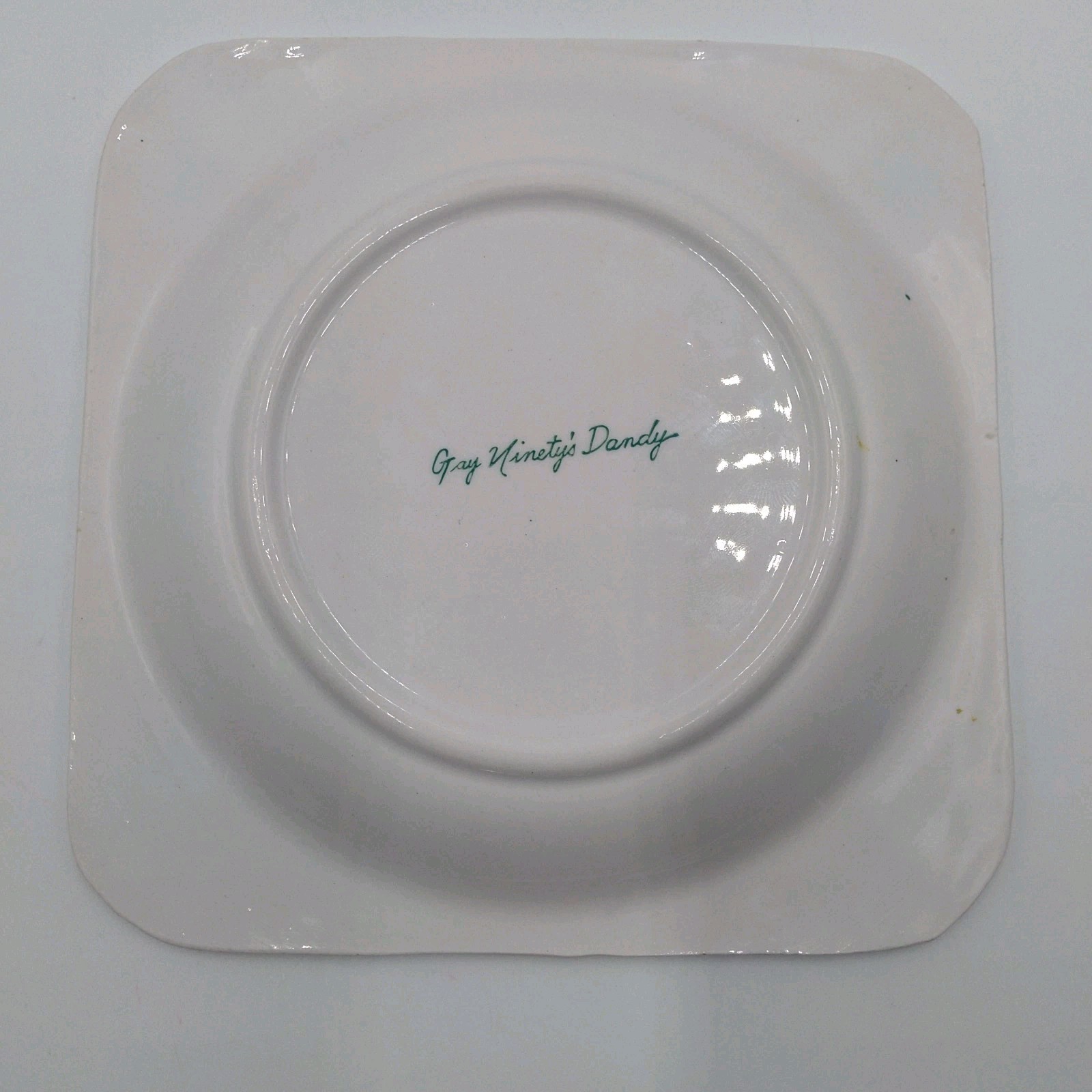 Gay Ninety’s Dandy Fishing Gentleman Man Ceramic Ashtray MCM Vintage