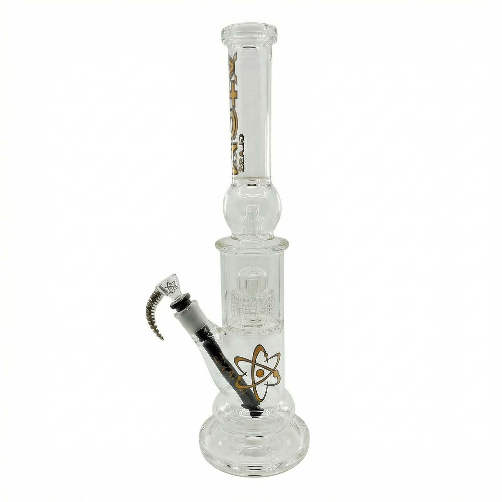 17″ ATOM Glass Matrix Perc Bong Smoking Hookah Glass Water Pipe Clear w/ Bowl
