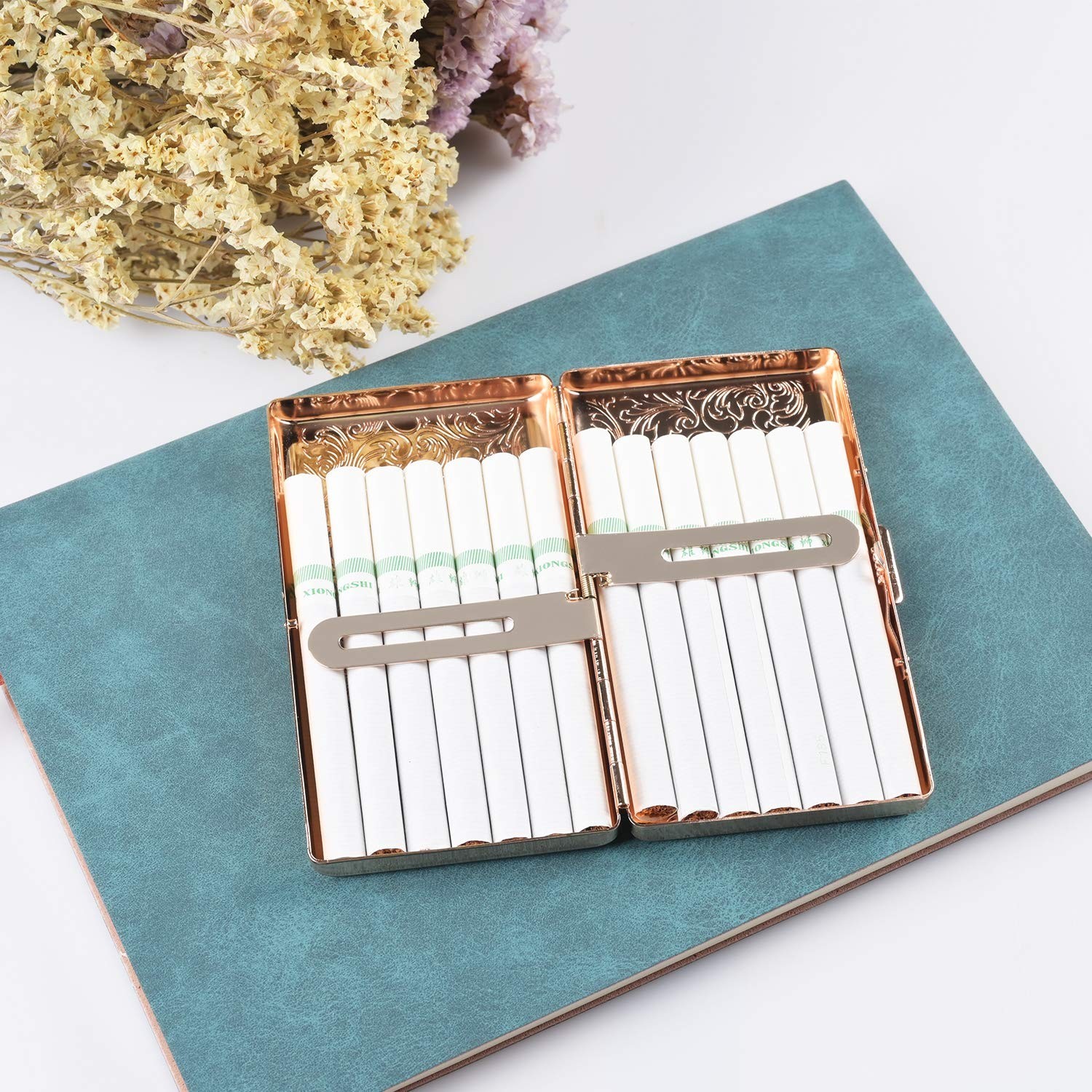 Stylish Metal Cigarette Holder – Double Sided Clip Case