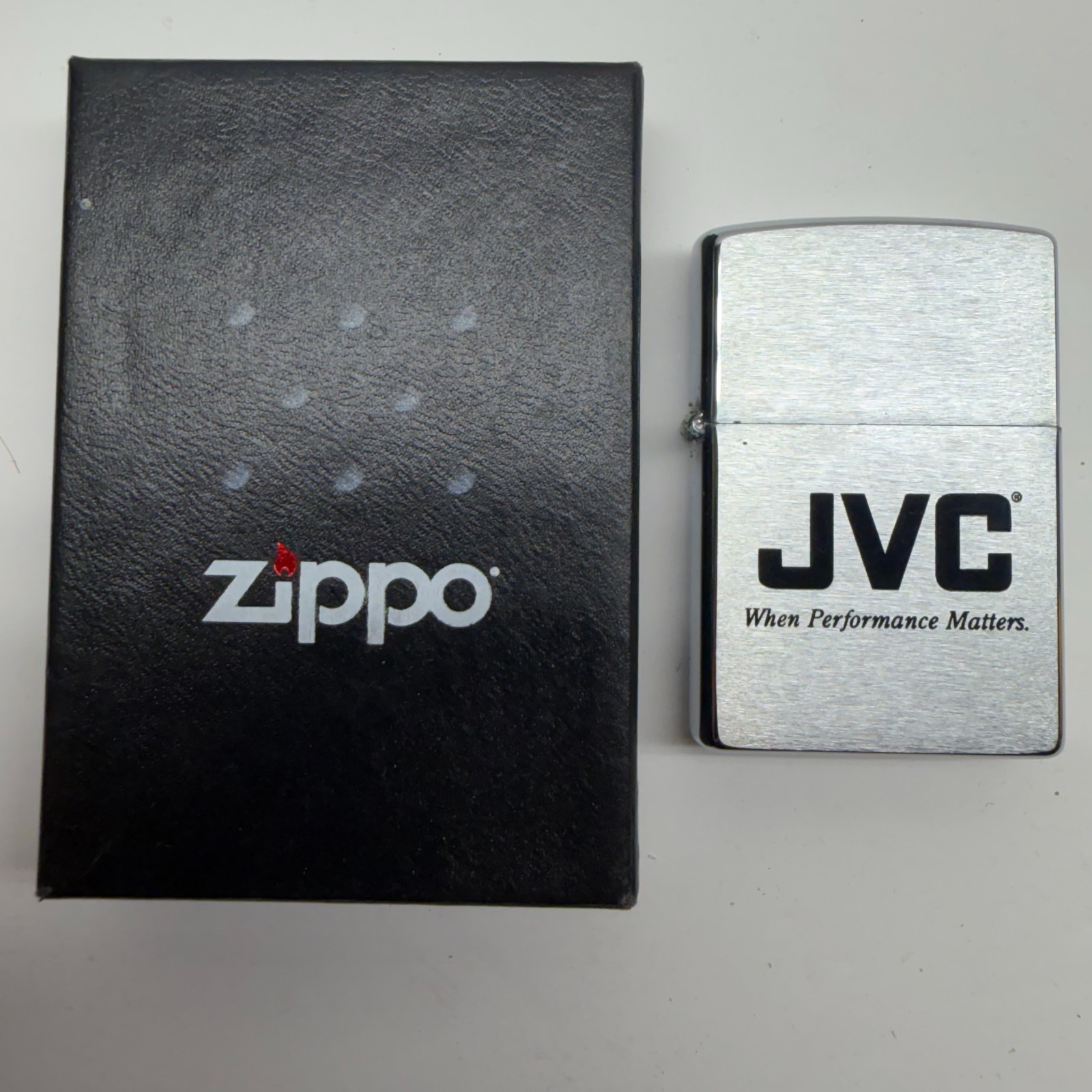 1998 Vintage Zippo Lighter JVC Advertising Branded Chrome – SOLD AS IS * READ *
