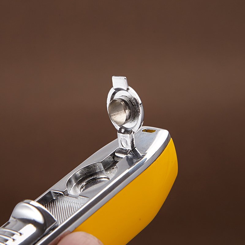 Cigar Cigarette Lighter Triple Jet Flame Torch w/ Punch Refillable Butane No Gas