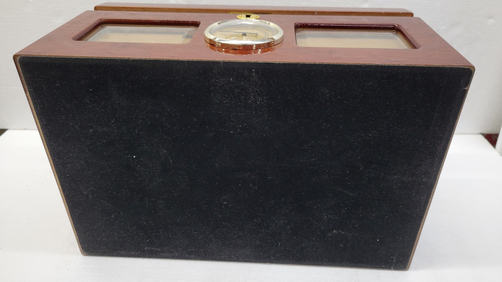 High-Gloss Cherrywood, Cedar Lining, Glass Top Cigar Humidor For 120 Cigars